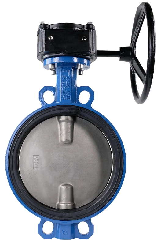 Затвор дисковый поворотный Tecofi VPI 4449-08 Ду150 Ру16 межфланцевый, корпус - ковкий чугун EN-GJS-500-7, диск - нержавеющая сталь CF8M, уплотнение - EPDM, с редуктором